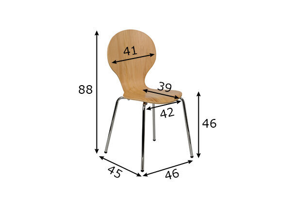 Ēdamkrēsls A2A TDC-122 BUK, brūns cena un informācija | Virtuves un ēdamistabas krēsli | 220.lv