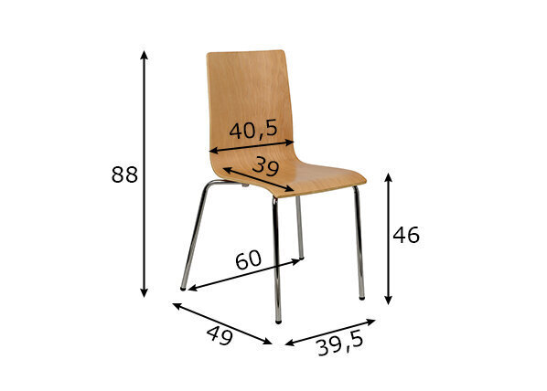Ēdamkrēsls A2A TDC-132/B, brūns cena un informācija | Virtuves un ēdamistabas krēsli | 220.lv