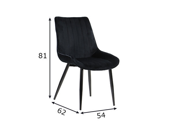 Mīksts ēdamistabas krēsls A2A HTS-D7A, melns цена и информация | Virtuves un ēdamistabas krēsli | 220.lv