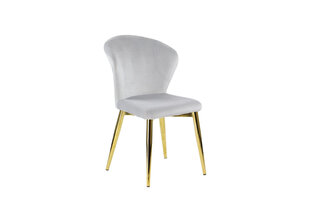 Мягкий обеденный стул A2A CN-6080, светло-серый с золотистой рамкой цена и информация | Стулья для кухни и столовой | 220.lv