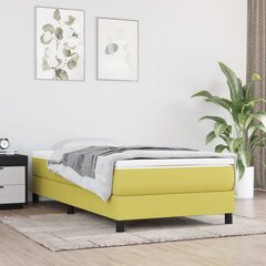 vidaXL atsperu gultas rāmis, zaļš, 90x200 cm, audums cena un informācija | Gultas | 220.lv