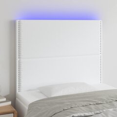 Изголовье со светодиодом, белое, 100x5x118/128 см цена и информация | Кровати | 220.lv