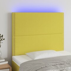 vidaXL gultas galvgalis ar LED, 100x5x118/128 cm, zaļš audums цена и информация | Кровати | 220.lv