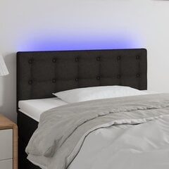 vidaXL gultas galvgalis ar LED, 100x5x78/88 cm, melns audums cena un informācija | Gultas | 220.lv