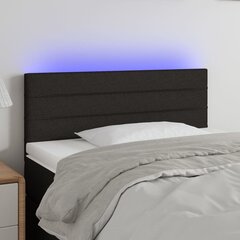 vidaXL gultas galvgalis ar LED, 100x5x78/88 cm, melns audums цена и информация | Кровати | 220.lv