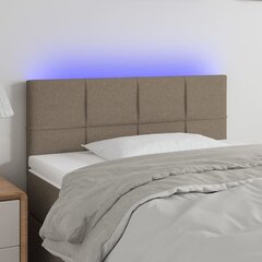 vidaXL gultas galvgalis ar LED, 100x5x78/88 cm, pelēkbrūns audums цена и информация | Кровати | 220.lv