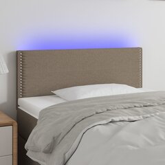 vidaXL gultas galvgalis ar LED, 100x5x78/88 cm, pelēkbrūns audums цена и информация | Кровати | 220.lv