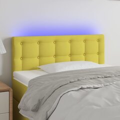 vidaXL gultas galvgalis ar LED, 100x5x78/88 cm, zaļš audums цена и информация | Кровати | 220.lv