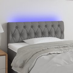 vidaXL gultas galvgalis ar LED, 100x7x78/88 cm, tumši pelēks audums цена и информация | Кровати | 220.lv