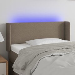 vidaXL gultas galvgalis ar LED, 103x16x78/88 cm, pelēkbrūns audums cena un informācija | Gultas | 220.lv