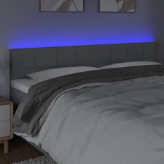 vidaXL gultas galvgalis ar LED, 180x5x78/88 cm, gaiši pelēks audums цена и информация | Кровати | 220.lv