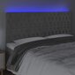 vidaXL gultas galvgalis ar LED, 180x7x118/128 cm, gaiši pelēks samts cena un informācija | Gultas | 220.lv