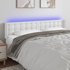 Изголовье со светодиодом, белое, 183x16x78/88 см цена и информация | Кровати | 220.lv