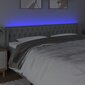 vidaXL gultas galvgalis ar LED, 183x16x78/88 cm, gaiši pelēks audums cena un informācija | Gultas | 220.lv