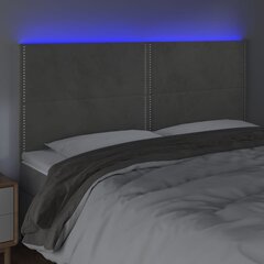 Изголовье со светодиодной подсветкой, темно-серое, 183x16x78/88 см цена и информация | Кровати | 220.lv
