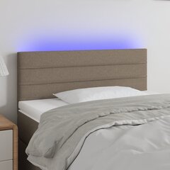 vidaXL gultas galvgalis ar LED, 80x5x78/88 cm, pelēkbrūns audums цена и информация | Кровати | 220.lv