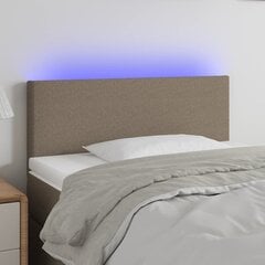 vidaXL gultas galvgalis ar LED, 80x5x78/88 cm, pelēkbrūns audums cena un informācija | Gultas | 220.lv