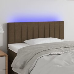 vidaXL gultas galvgalis ar LED, 80x5x78/88 cm, tumši brūns audums цена и информация | Кровати | 220.lv