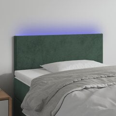 vidaXL gultas galvgalis ar LED, 80x5x78/88 cm, tumši zaļš samts цена и информация | Кровати | 220.lv