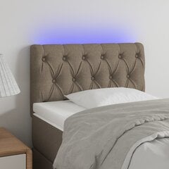 vidaXL gultas galvgalis ar LED, 80x7x78/88 cm, pelēkbrūns audums cena un informācija | Gultas | 220.lv