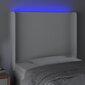 vidaXL gultas galvgalis ar LED, 83x16x118/128 cm, balta mākslīgā āda cena un informācija | Gultas | 220.lv