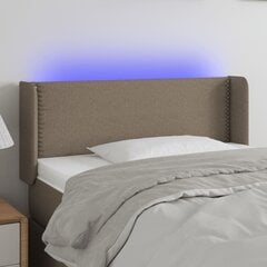 vidaXL gultas galvgalis ar LED, 83x16x78/88 cm, pelēkbrūns audums cena un informācija | Gultas | 220.lv