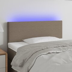 vidaXL gultas galvgalis ar LED, 90x5x78/88 cm, pelēkbrūns audums цена и информация | Кровати | 220.lv