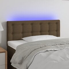 vidaXL gultas galvgalis ar LED, 90x5x78/88 cm, tumši brūns audums цена и информация | Кровати | 220.lv