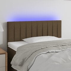 vidaXL gultas galvgalis ar LED, 90x5x78/88 cm, tumši brūns audums цена и информация | Кровати | 220.lv