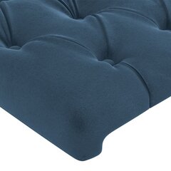 vidaXL gultas galvgalis ar LED, 93x16x118/128 cm, tumši zils samts cena un informācija | Gultas | 220.lv