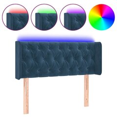 vidaXL gultas galvgalis ar LED, 93x16x78/88 cm, tumši zils samts cena un informācija | Gultas | 220.lv