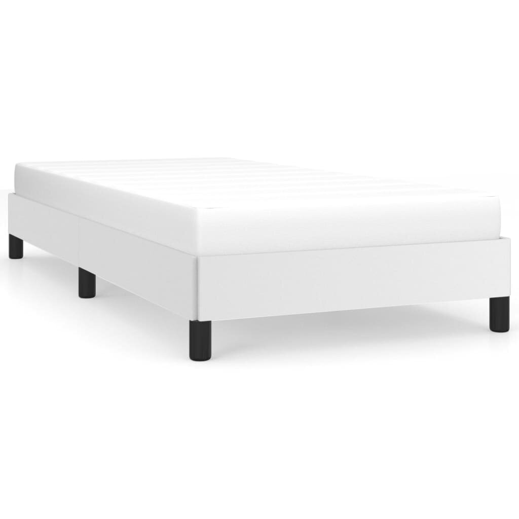 vidaXL gultas rāmis, balts, 80x200 cm, mākslīgā āda cena un informācija | Gultas | 220.lv