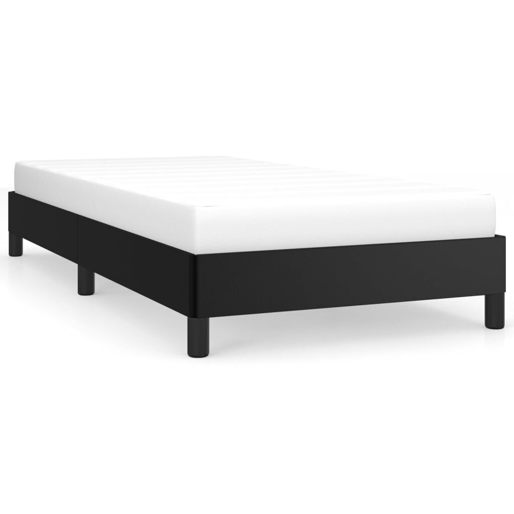 vidaXL gultas rāmis, melns, 90x200 cm, mākslīgā āda cena un informācija | Gultas | 220.lv
