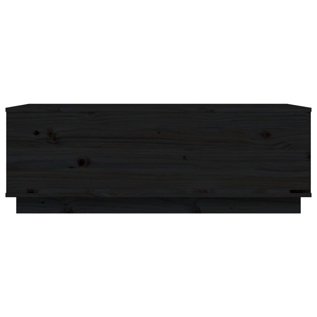 vidaXL kafijas galdiņš, melns, 100x50x35 cm, priedes masīvkoks cena un informācija | Žurnālgaldiņi | 220.lv