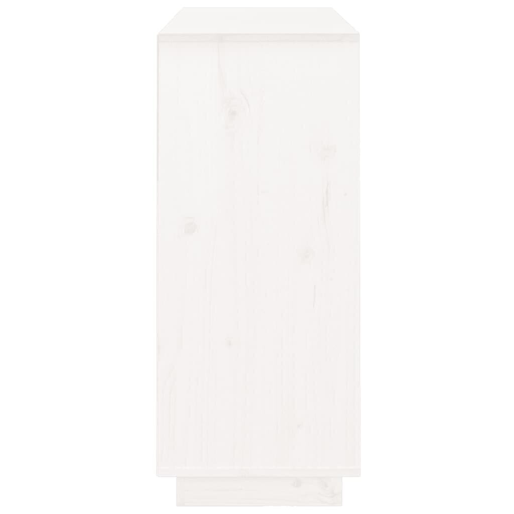 vidaXL kumode, balta, 104,5x34x80 cm, priedes masīvkoks cena un informācija | Skapīši viesistabai | 220.lv