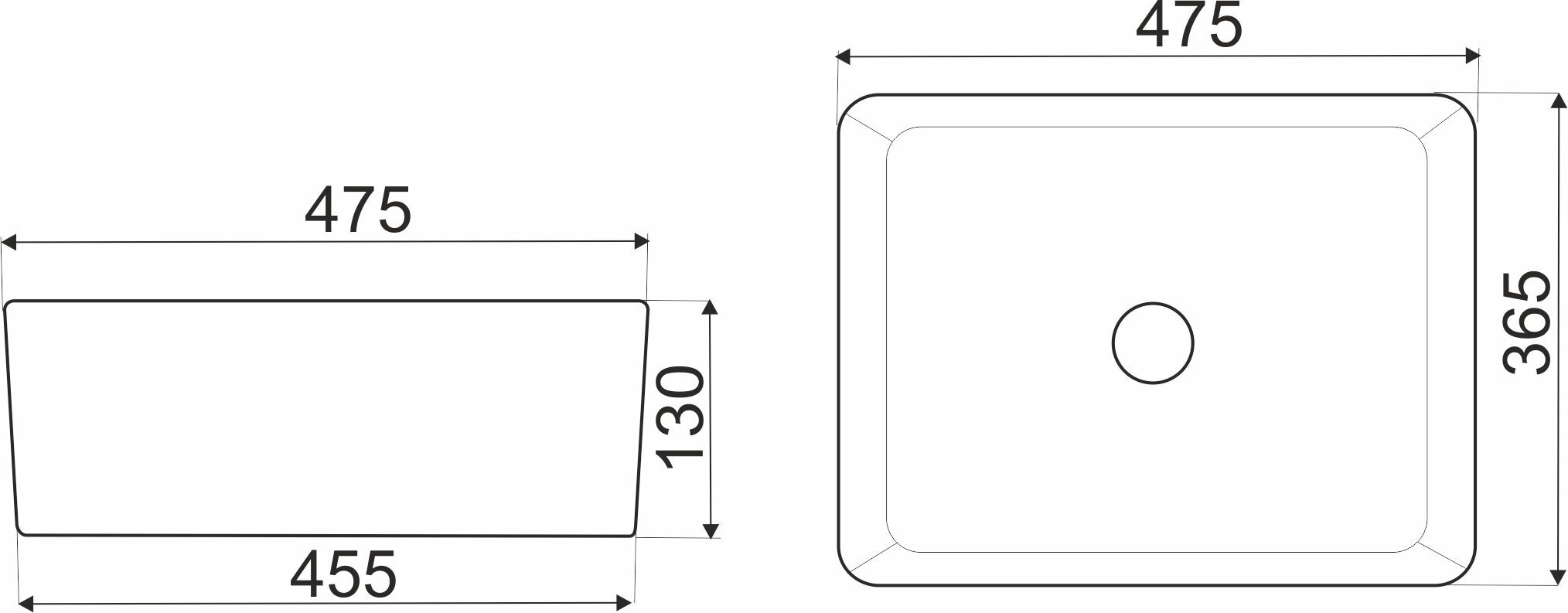 Izlietne Kerra KR 182, 47,5 x 36,5 x 13 cm цена и информация | Izlietnes | 220.lv