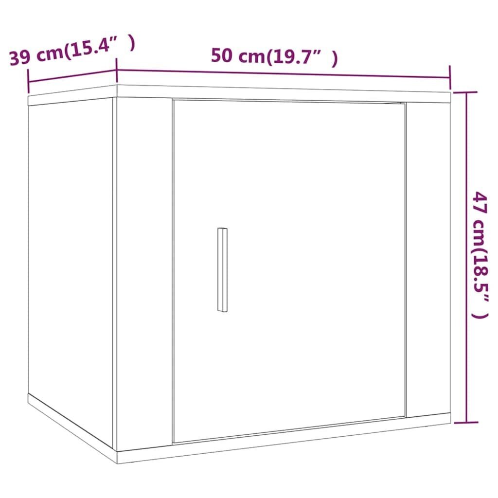 vidaXL naktsskapītis, pelēka ozolkoka, 50x39x47 cm, inženierijas koks cena un informācija | Naktsskapīši | 220.lv