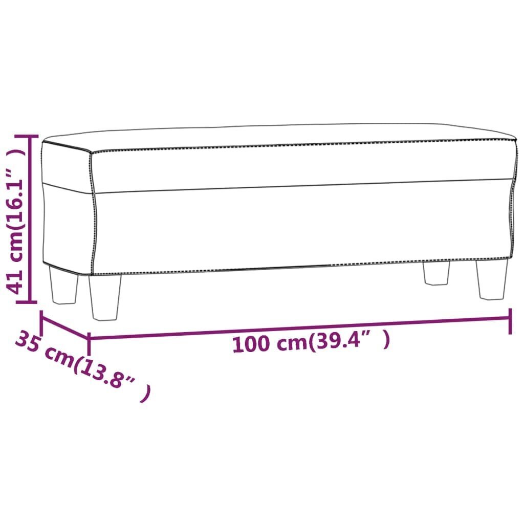 vidaXL sols, melns, 100x35x41 cm, mākslīgā āda cena un informācija | Apavu skapji, apavu plaukti, priekšnama soliņi | 220.lv