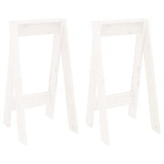 vidaXL taburetes, 2 gab., baltas, 40x40x75 cm, priedes masīvkoks cena un informācija | Virtuves un ēdamistabas krēsli | 220.lv