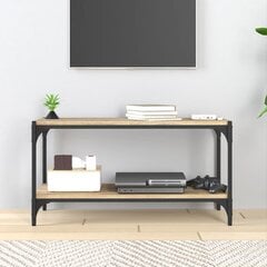 vidaXL TV galdiņš, koka krāsa, 80x33x41 cm, inženierijas koks, tērauds cena un informācija | TV galdiņi | 220.lv