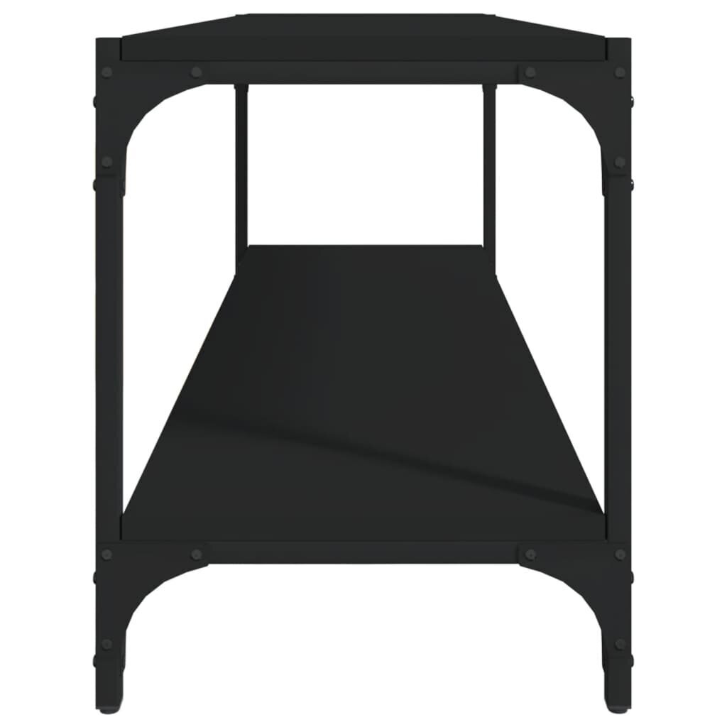 vidaXL TV galdiņš, melns, 100x33x41 cm, inženierijas koks, tērauds цена и информация | TV galdiņi | 220.lv