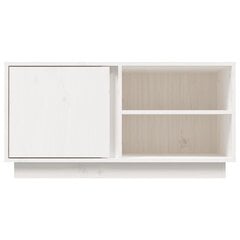 vidaXL TV plaukts, balts, 80x35x40,5 cm, priedes masīvkoks цена и информация | Тумбы под телевизор | 220.lv