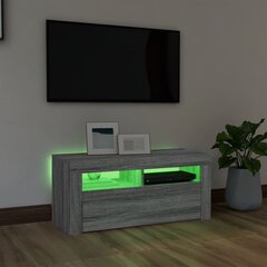 vidaXL TV skapītis ar LED lampiņām, pelēka ozolkoka krāsa, 90x35x40 cm cena un informācija | TV galdiņi | 220.lv