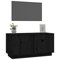 vidaXL TV skapītis, melns, 80x35x40,5 cm, priedes masīvkoks cena un informācija | TV galdiņi | 220.lv