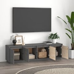 vidaXL TV skapītis, pelēks, 156x37x45 cm, priedes masīvkoks цена и информация | Тумбы под телевизор | 220.lv