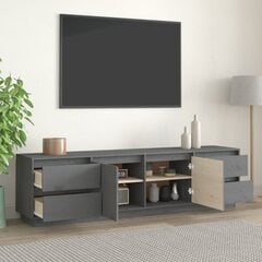 vidaXL TV skapītis, pelēks, 176x37x47,5 cm, priedes masīvkoks цена и информация | Тумбы под телевизор | 220.lv