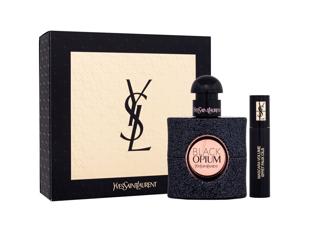 Komplekts sievietēm Yves Saint Laurent Black Opium: EDP, 30 ml + mini skropstu tuša, 2 ml cena un informācija | Sieviešu smaržas | 220.lv