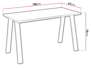 Galds Klaudian 185x67-dąīga цена и информация | Кухонные и обеденные столы | 220.lv