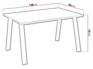 Galds Klaudian138x90-dąb lancelot цена и информация | Кухонные и обеденные столы | 220.lv