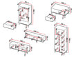 Dzīvojamās istabas mēbeļu komplekts MARINEZ II-biały цена и информация | Skapīši viesistabai | 220.lv